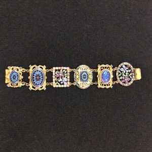 SWEET ROMANCE Art Deco iridescent Link Bracelet